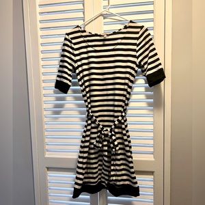 Banana Republic Factory Black and White Striped Dress